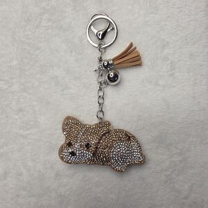 Corgi Vegan Leather Sparkle Bag Purse Backpack Charm Keychain